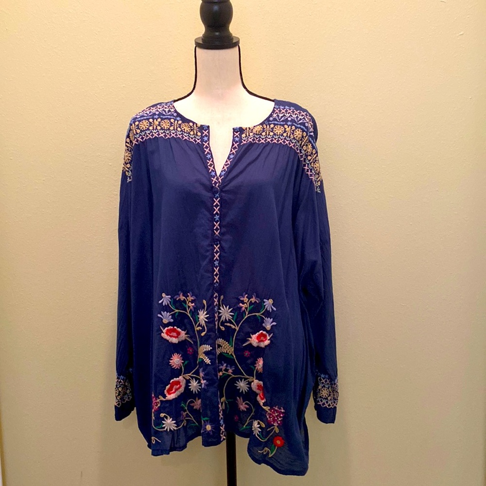Johnny Was Gisela Button Down Blouse 1X
